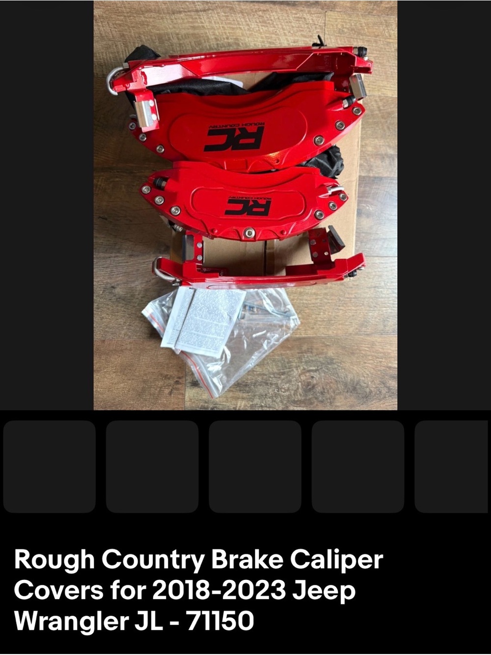 Red Rough Country Brake Caliper Covers for Jeep JL (new)